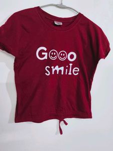Cute Maroon Smile Tee