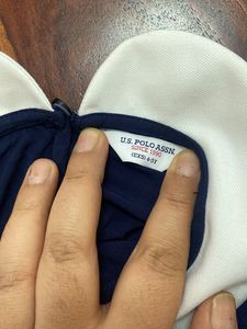 Navy Dress w/ White Collar