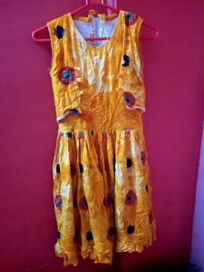 Vintage Yellow Floral Dress