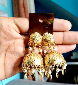 Golden Jhumka Earrings