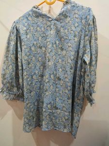 floral light sky blue colour top
