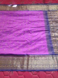 Purple and navy blue Dharmavaram pattu Saree