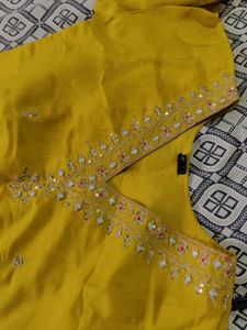 Mustard Embroidered Kurta