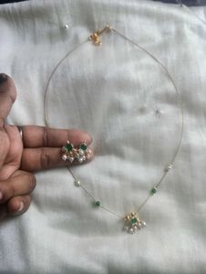 Emerald &amp; Pearl Jewelry Set