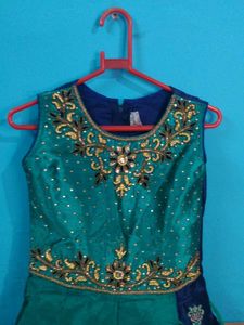 Embroidered Teal &amp; Navy Dress