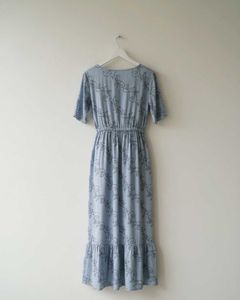 Blue Printed Maxi Dress