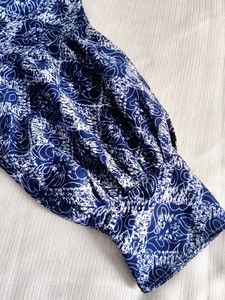 Blue &amp; White Print Dress👗