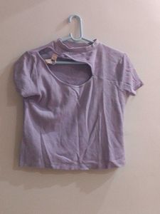 Purple Cutout Top