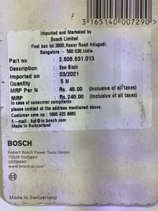 Bosch T118A Metal Cutting JigsawBlade Set