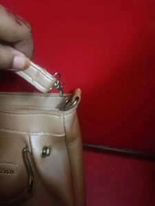 Elettivo Tan Top Handle Bag with Charm