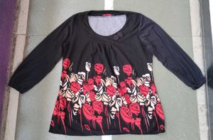 Floral Black Top For Women