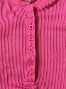 Hot Pink Ribbed Bell Sleeve Top