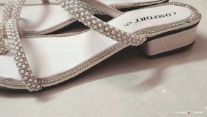 White Heels Sandals Combo Off Twoo Not Used