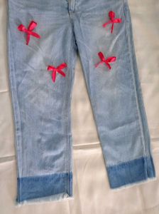 Women Bow Jeans