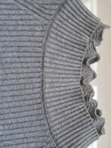 A Grey Turtleneck Top