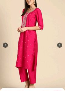 Libas Women Floral Yoke Design Kurta with Trousers