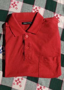 Red Cotton Caney Polo Shirt