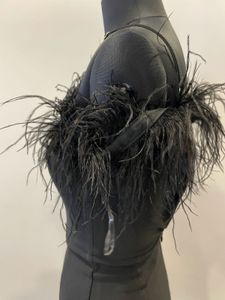 Imported Black Dress with Fur