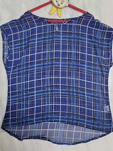 Blue Plaid Top