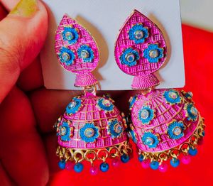 New Meenakari Jhumka 6 Colors Available