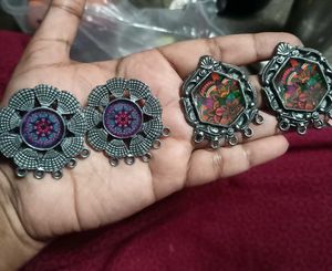 Black Polish Afgani Earrings