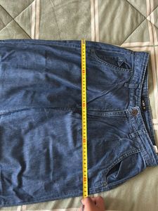 AJIO Blue Denim Pants