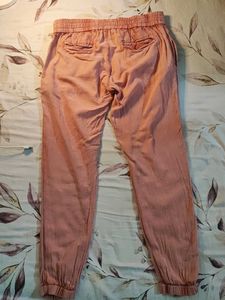 Coral Cotton Jogger Pants