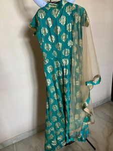 Beautiful Sea Green Gown With Dupatta