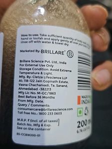 Brillare Natural Coffee And Coconut Body Wash