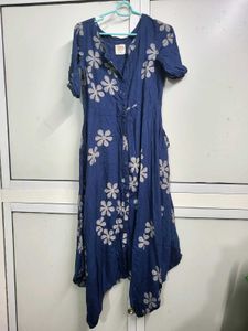 Floral Print Blue Dress