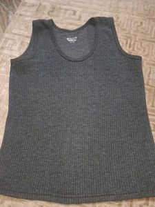 Gray Ribbed Tank Top tharmal