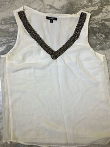 White Beaded Party Top