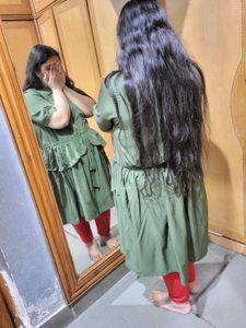 Green Casual Dress women 3xl rayon