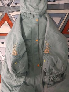 Sage Green Hooded Drawstring Parka