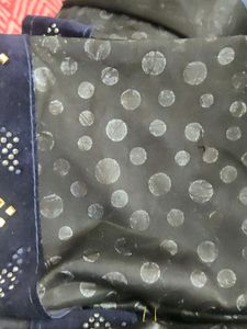 Elegant Dot Print Sari with Embellished Border