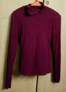 Burgundy Ribbed Top