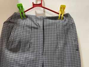 Zara Dupe Black &amp; White Checked Formal Trouser