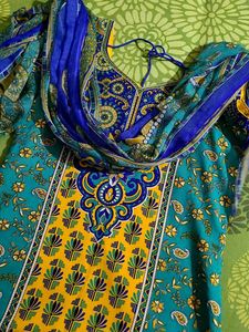 Beautiful Blue Top And Dupatta Set