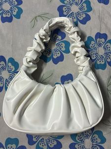 White Ruched Handle Bag