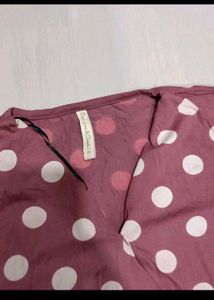 Peach Polka Dot Fit &amp; Flare Dress