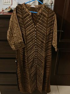 Shaded Brown Cotton Kurta