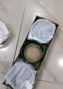 Green glass Bangles Set