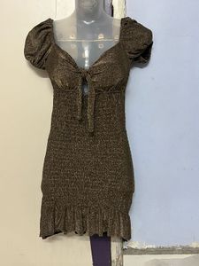 Pintrest Padded Full Glitter Party Wear Mini Piece