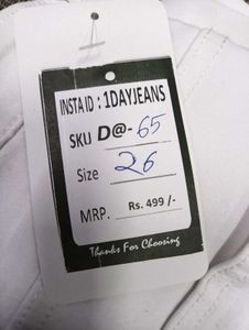 🥰D@65 Size-26 (Sale) Latest Ladies high waist Jea