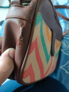 Brown Chevron Crossbody Bag