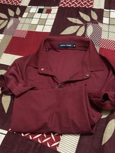 Tommy Hilfiger Maroon Polo Shirt