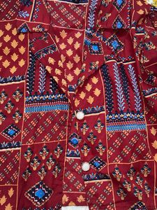 Ethnic Button Crop Shirt