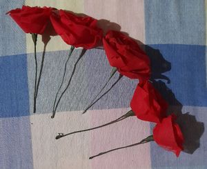 Pack Of 40 Artificial Handmade Flowers [Red Roses]