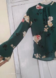 Harpa Green Floral Printed Top