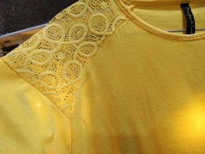 Yellow Lace Shoulder Top